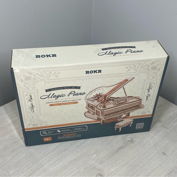ROBOTIME 3D Wooden Puzzle Magic Piano Music Box DIY Mechanical Model Kits Gifts - Picture 1 of 6
